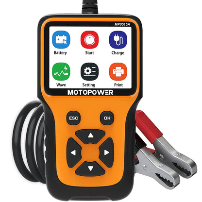 MOTOPOWER MP0515A 12V Autobatterietester und Ladesystemtester, 3-Zoll-Farbdisplay