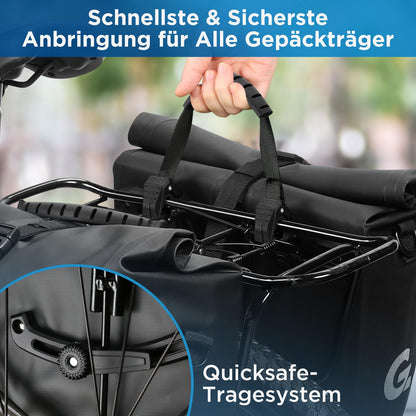 GUOOTU Gepäckträgertasche 2er Set, wasserdicht, 48 L, Schwarz