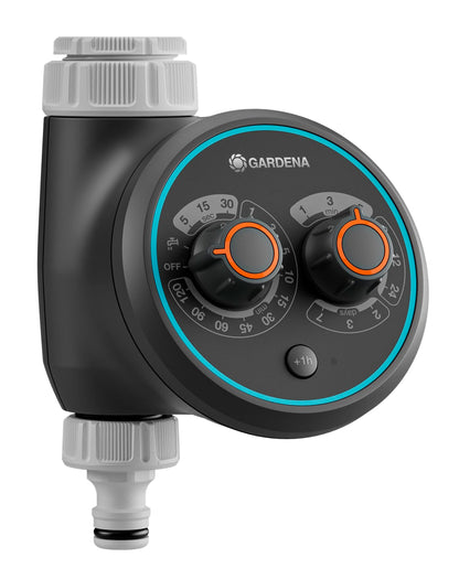 Gardena Water Control Easy Plus Bewässerungscomputer (01897-20) mit zwei Drehreglern zur Bewässerungssteuerung