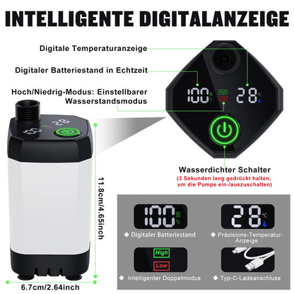Spopal tragbare Campingdusche mit Akku 6000mAh, Pumpe und Duschkopf