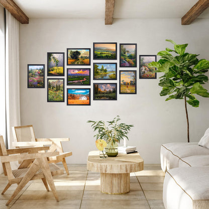 Giftgarden Bilderrahmen A4 Schwarz, 12er-Set für Wand und Tisch