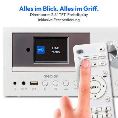 MEDION P85003 Micro Audio System Internetradio DAB+ - Weiss