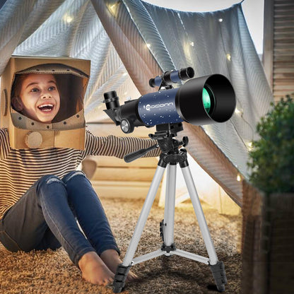 Einsteiger 70mm 400mm AZ Refraktor Reiseteleskop – Blau