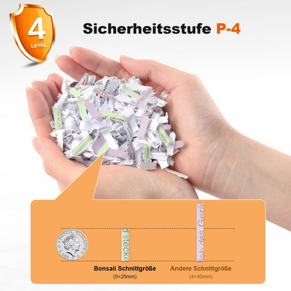 Bonsaii Aktenvernichter Schredder C282-A - P-4 Kreuzschnitt 12 Blatt