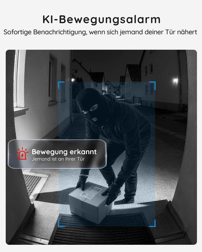 BOIFUN WLAN Video Türklingel mit Kamera 2K, Nachtsicht und Chime, J1