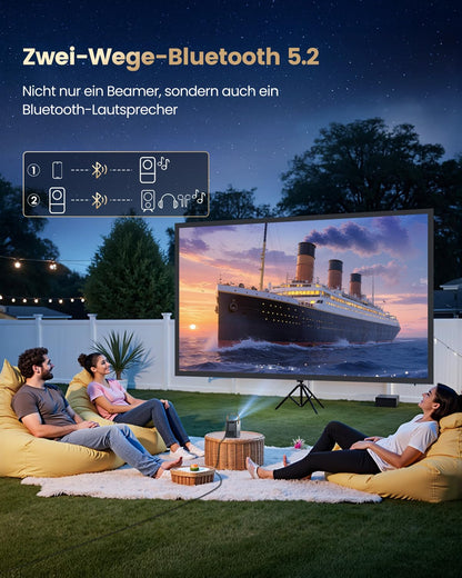 WiMiUS P61 PRO Mini Beamer Full HD 1080P Smart Projektor WLAN 6