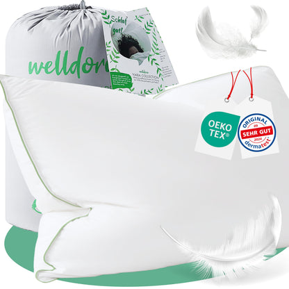 Welldora Premium Nackenstützkissen 3 Kammern 40x80 mittelfest. Rechteckiges Kissen zur ergonomischen Stützung der Halswirbelsäule, optimiert die Schlafposition.