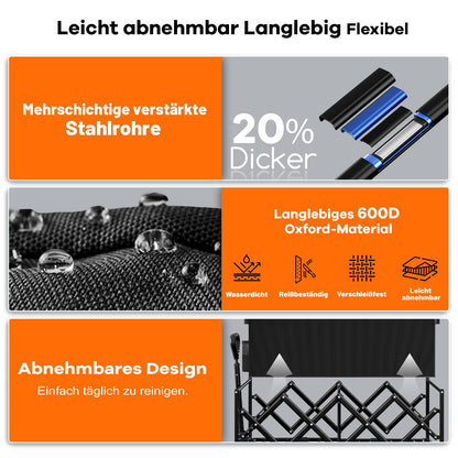 BTTN Bollerwagen faltbar 120 L, belastbar bis 160 kg, schwarz