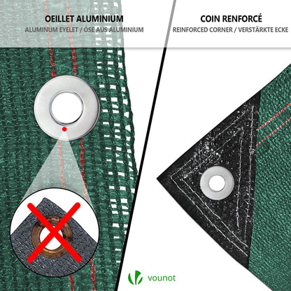 VOUNOT Zaunblende 1,8 x 10 m, HDPE Sichtschutz 230 g/m², Grün