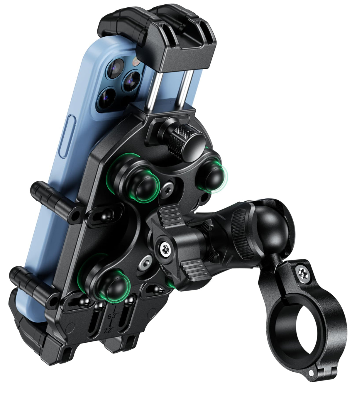 BRCOVAN Motorrad Handyhalterung M26-C1 mit Vibrationsdämpfer – Lenkerhalterung aus PA66-Kunststoff und Aluminium