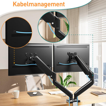 ELIVED Doppel Monitor Arm Gasdruck VESA 13-32 Zoll
