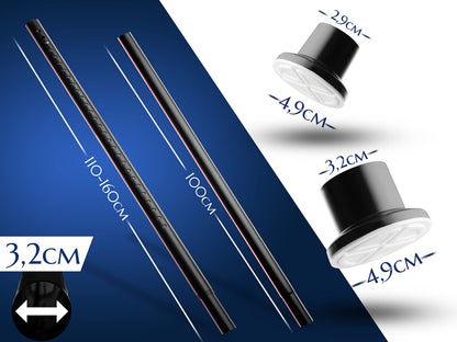 MEISENBERG Gardinenstange ohne Bohren, 210-260 cm, Ø 32 mm, schwarz