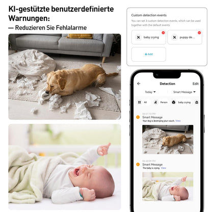 AMOROM WLAN Überwachungskamera Innen 360° KI - 4er Set
