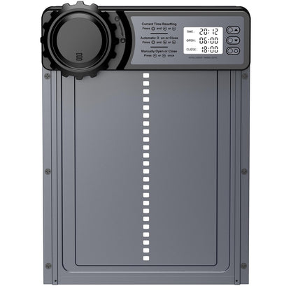 CHAMUTY Automatische Hühnerklappe Aluminium mit Timer und Display, elektrische Hühnerstalltür mit Einklemmschutz