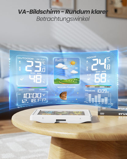 BALDR Funkwetterstation 359V2-WH mit Aussensensor und Farbdisplay