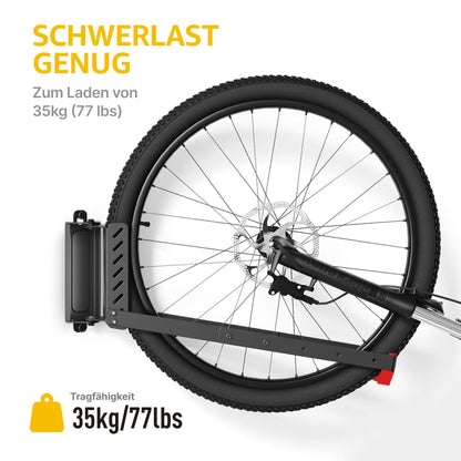monTEK Fahrrad-Wandhalterung schwenkbar, belastbar bis 35 kg