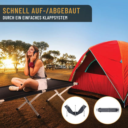 Kronenburg Feldbett XXL, Campingbett 210 x 72 x 45 cm, bis 200 kg