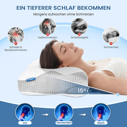 Dozion Nackenkissen Memory Foam, ergonomisches Kopfkissen MI-1001