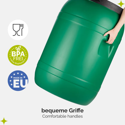 Garronda Weithalsfass 220 Liter HDPE mit Deckel grün GD-0078