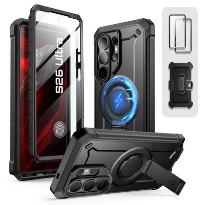 SUPCASE UBPro Mag Hülle mit MagSafe für Samsung Galaxy S26 Ultra, schwarze Ausführung mit Ständer und Gürtelclip