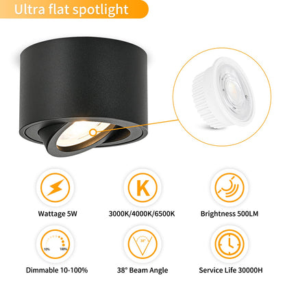 GeyouLux LED Aufbauspot dimmbar, 3CCT Deckenspot schwarz, 4 Stück