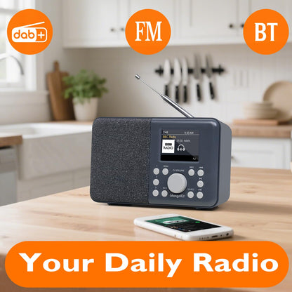 MangoKit MD3 DAB+/UKW Digitalradio mit Bluetooth, dunkelgrau