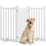 Yaheetech Hund Absperrgitter Faltbar – 3 Paneele 151.5x90.5cm Weiss. Weißes, faltbares Gitter zur sicheren Trennung von Wohnbereichen.