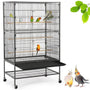 Yaheetech Vogelvoliere mit Rollen & Schmutzwanne - 52x79x132 cm. Zur mobilen Vogelhaltung, einfache Reinigung.