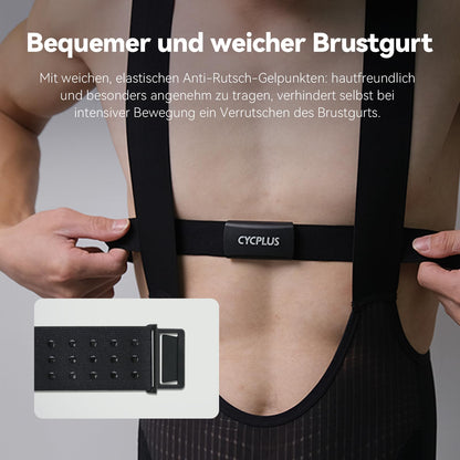CYCPLUS H2Pro Herzfrequenz-Brustgurt mit Bluetooth & ANT+, IPX7