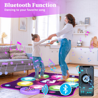 LEAPRCSTORE Tanzmatte für Kinder mit 8 LED-Leuchten und 6 Modi