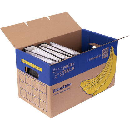 smiley pack Umzugskartons 25 Stück 600 x 328 x 340 mm bis 40 kg