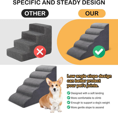 Trhillsbrad Hundetreppe Breit 5 Stufen 62cm – für kleine Hunde