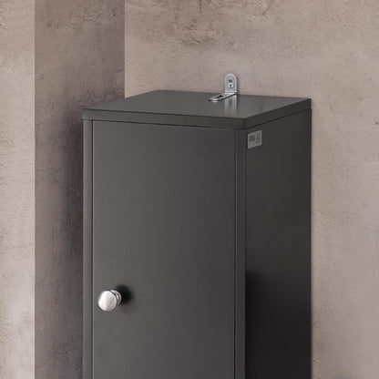 SoBuy Badzimmerschrank Schmal BZR34-II-SCH – Schwarz