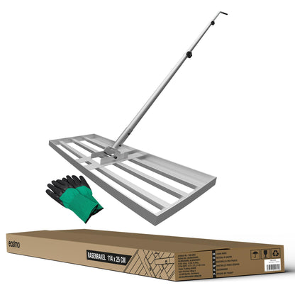 easimo Rasenrakel 114x25 cm aus Stahl mit 2,13 m Stange