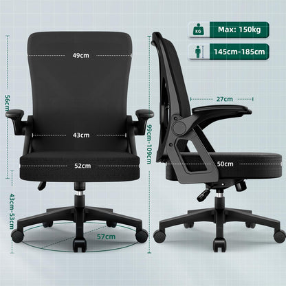 Airchros Ergonomischer Bürostuhl Netzstuhl - Schwarz