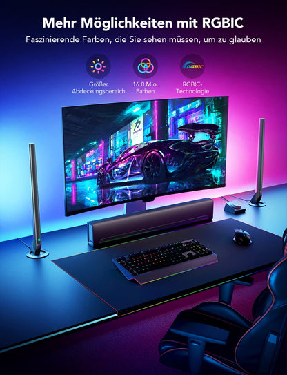 Govee RGBIC Gaming LED Lightbar 42cm mit Desktop-Controller