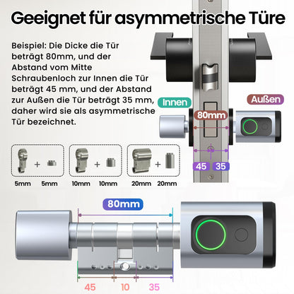 AVATTO Smart Türschloss Fingerabdruck, elektronischer Schliesszylinder
