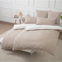 Nesture Bettwäsche Set 135x200 cm Baumwolle 4-teilig Beige/Weiss, gewaschener Stoff mit Reissverschluss