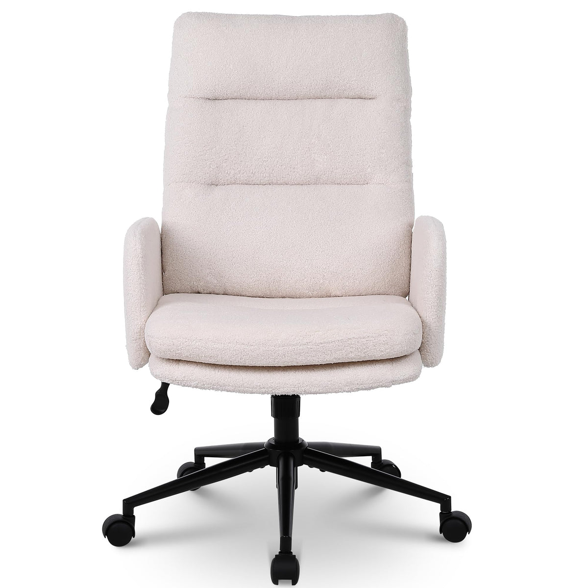 Nusetx Schreibtischstuhl Drehstuhl Höhenverstellbar - Beige. Mit Rückenlehne, Sitzfläche auf Rollen. Für Büroarbeit.