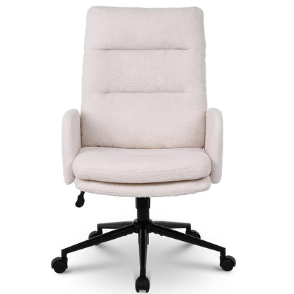Nusetx Schreibtischstuhl Drehstuhl Höhenverstellbar - Beige. Mit Rückenlehne, Sitzfläche auf Rollen. Für Büroarbeit.
