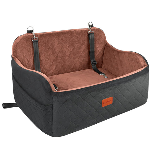 Lealchum Sicherheits Autositz für Hunde - Large, Black/Brown. Rechteckiger Korb in Schwarz/Braun. Sichert große Hunde im Auto.