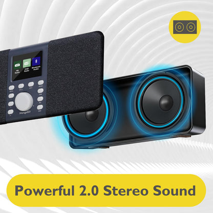 MangoKit MD5 Stereo DAB+ Radio mit Bluetooth und UKW, dunkelgrau