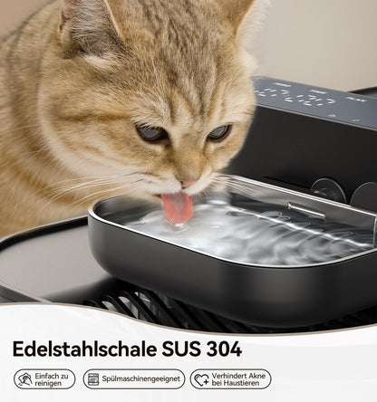 FEELNEEDY Katzenbrunnen kabellos, 3.5 L Trinkbrunnen ohne Filter