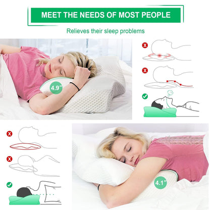 Elviros Nackenstützkissen Memory Foam, ergonomisch, 64 x 38 cm