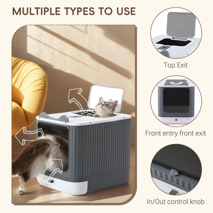 LCZLBRRD Katzentoilette Mb-3m-gw, geschlossen mit Deckel, faltbar