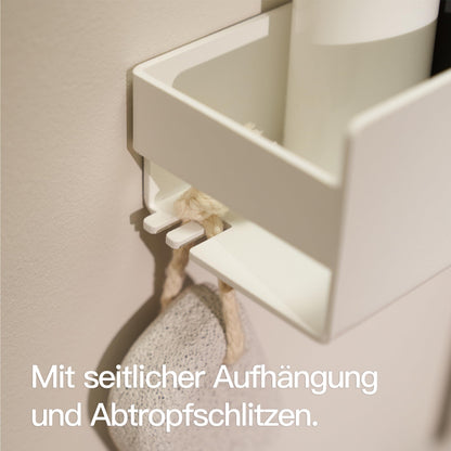 Designfabrik Hamburg Duschablage ohne Bohren, Weiss, 30 cm