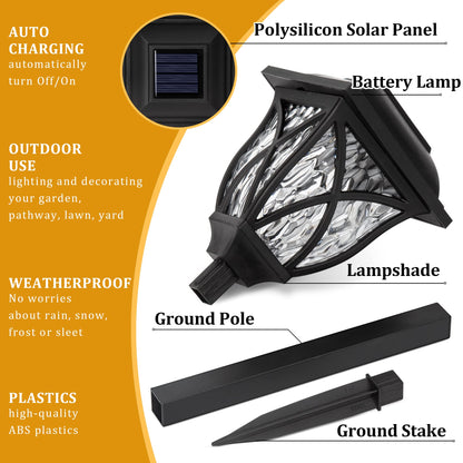 GIGALUMI Solar Gartenleuchten 6er-Set, LED Wegeleuchten warmweiss