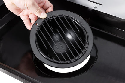 aro Holzkohlegrill Grillwagen mit 2 Grillrosten und Windschutz, grün