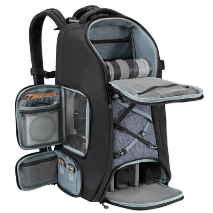 K&F CONCEPT Kamerarucksack 30L Wasserdicht für DSLR & Laptop. Dunkelgrau, rechteckig. Schützt DSLR-Kameras und Laptops.