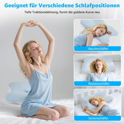 BRO ergonomisches Nackenstützkissen aus Memory Foam, 60x40x13cm